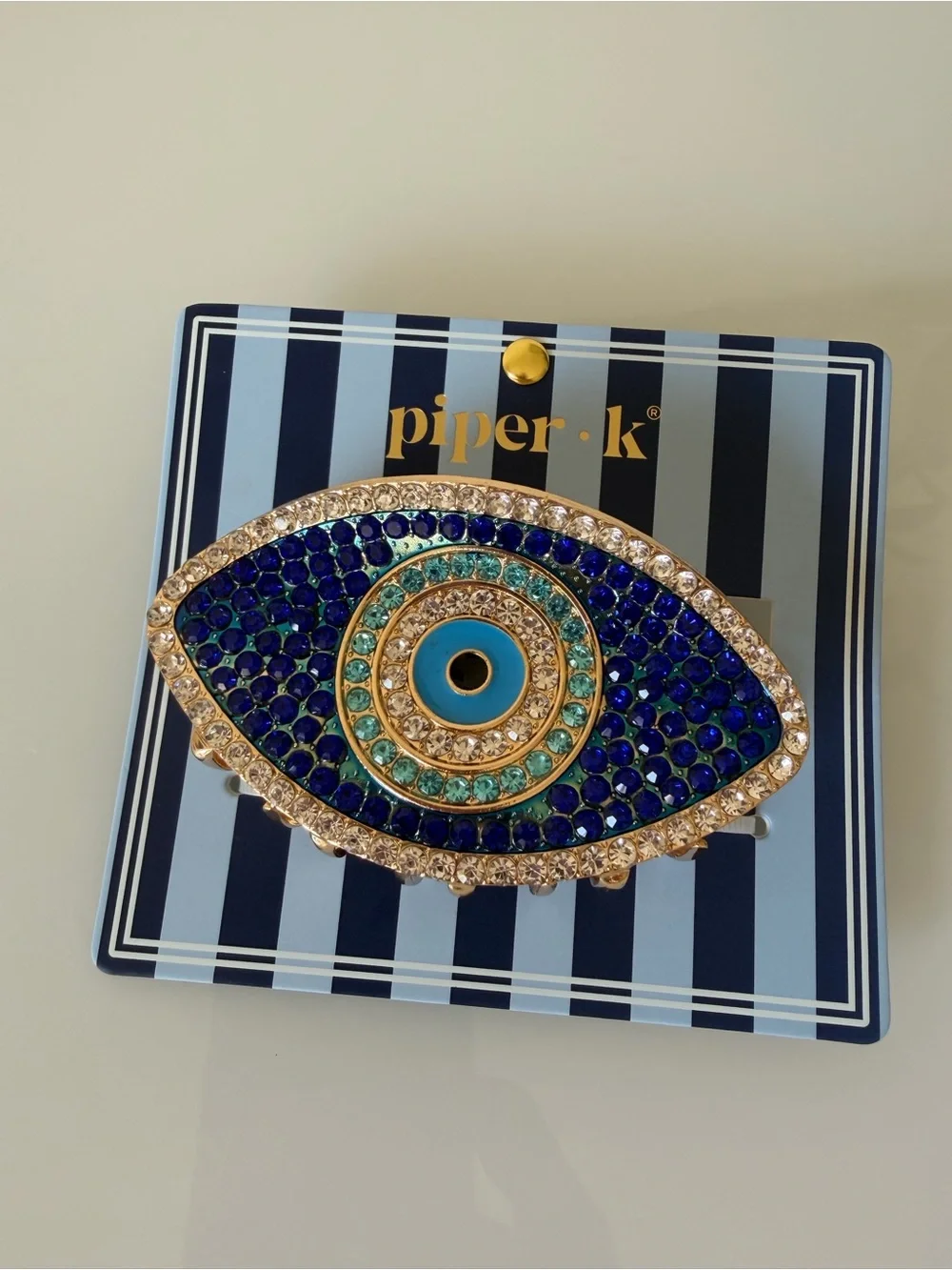Piper·k blue evil eye metal hair claw clip